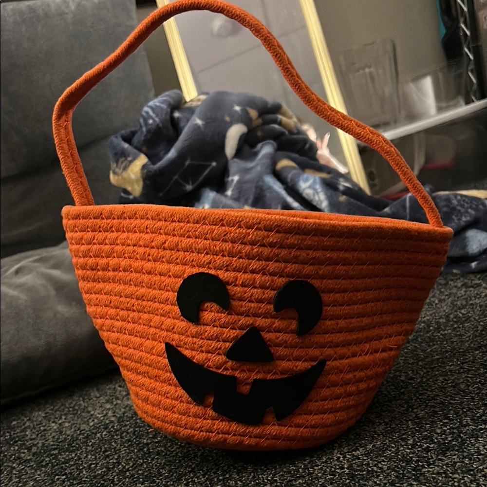 Orange Jack-O'-Lantern Basket
